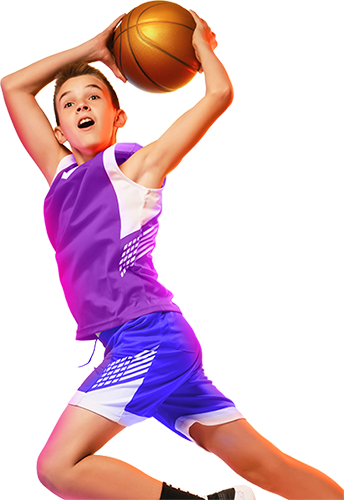 Boy playing basketball