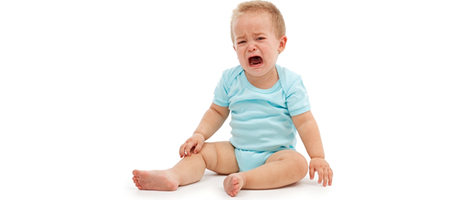 baby crying with blocked tear ducts