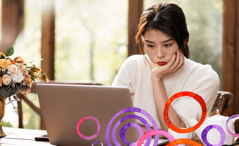 woman using a laptop