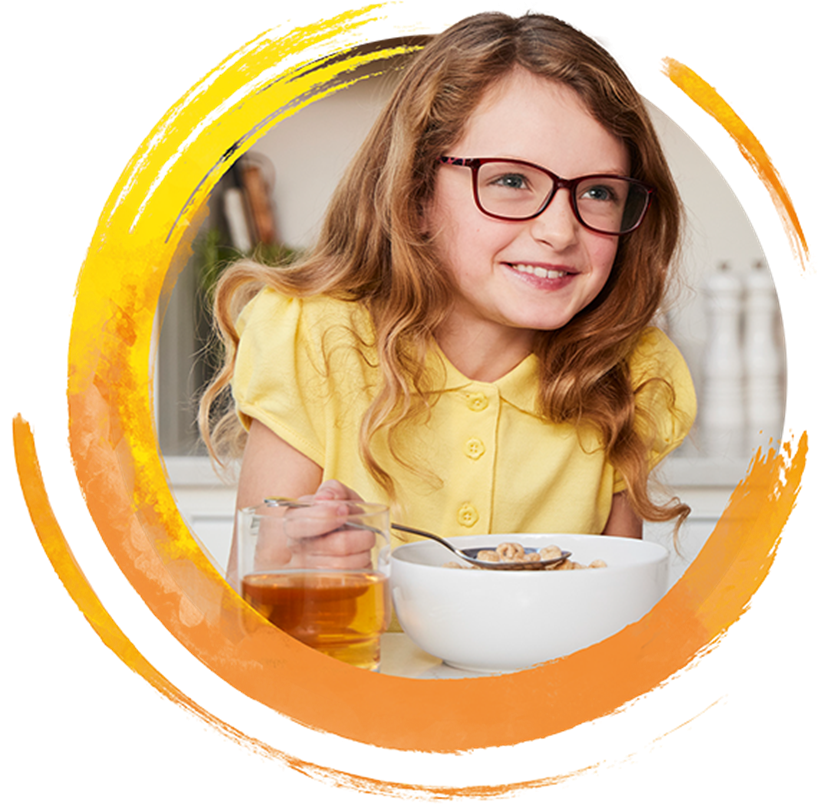 girl wearing glasses