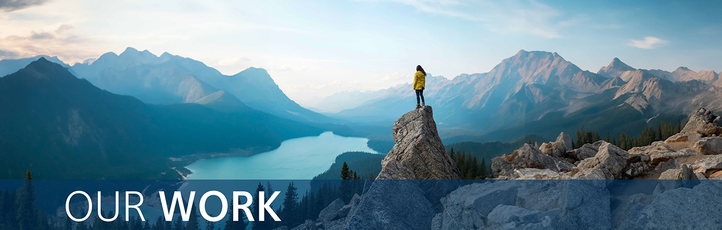 woman looking at mountains