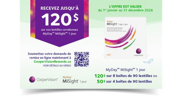 MyDay MiSight Rebate 2026 French
